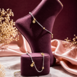 Floral Charm Anklet with Rose Gold Accents JL