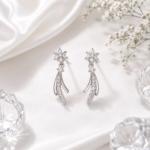 Floral Silver Dangler Earrings JL