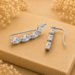 Luna Leaf 925 Silver Ear Cuff Earrings JL