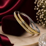 Luxe Line Dual-Tone silver Bangles JL
