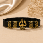 Men's Rudra Black Gold Tone Trishul Bracelet JL