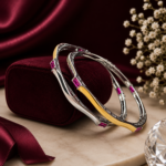 Radiant Prism Dual-Tone Silver Bangles JL