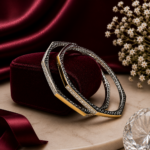Regal Mesh Dual-Tone Silver Bangles JL