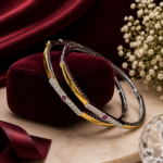 Royal Accent Dual-Tone Silver Bangles JL