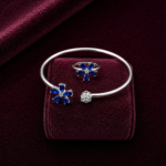 Royal Blue Bloom Bracelet & Ring Combo JL