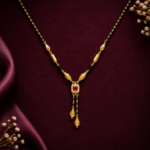 Ruby Accent Black Beads Chain JL