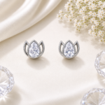 Silver Lotus Stud Earrings JL