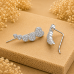 Sweetheart Spark 925 Silver Ear Cuff Earrings JL