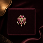 Hamsika Kundan Pendant – Emerald Accent & Pearl Drops
