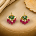 Padma Kundan Bugadi Gold Finish with Ruby Accent Drops – 925 Sterling Silver