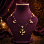 Peacock Grace Invisible Kundan Necklace – 925 Silver Gold Finish