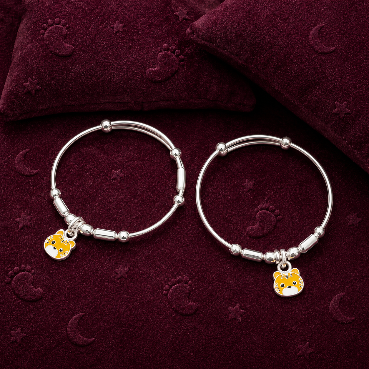 Tiger Charm Infant Kada – 925 Sterling Silver