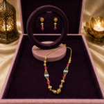 White & Fuchsia Bead Mutter Mala Set – 925 Sterling Silver JL