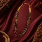 Elegant Multi-Layer Black Beads Mangalsutra Chain in 925 Sterling Silver Gold Finish