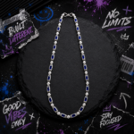 Royal Sapphire Accent Urban elegance Mens Chain 925 Sterling Silver
