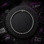 Urban Noir Mens Silver Tube Chain Necklace 925 Sterling Silver