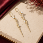 Twisted Vine CZ Earsticks – 925 Silver