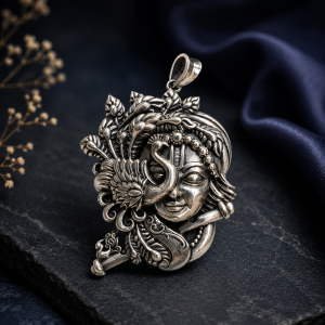 Menu Krishna Brooch Cum Pendant – 925 Sterling Silver - Copy